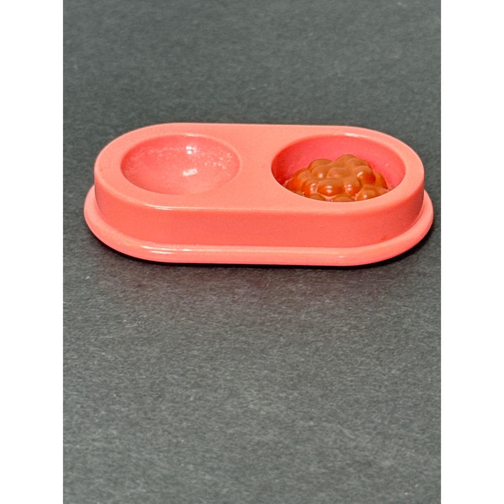 Vintage 1990's Pink Fisher Price Loving Family Double Food Water Bowl Accessory